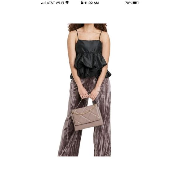 a new day Tops - A New Day Women's Size L Tiered Taffeta Tank Top Black